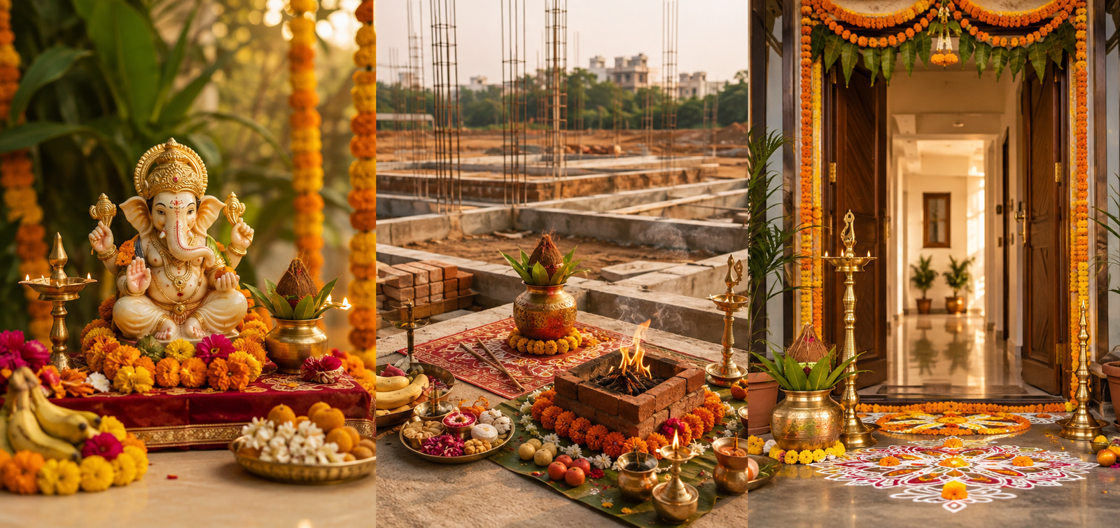 Ganesh puja, Bhoomi puja and Griha Pravesh arrangements