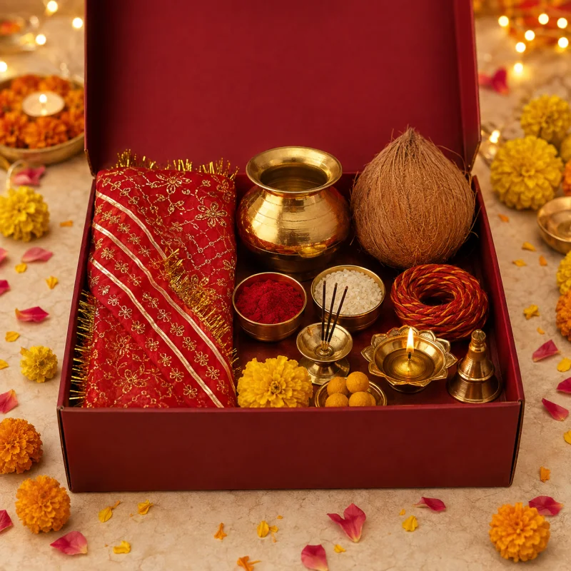 Navratri Puja Box with traditional essentials